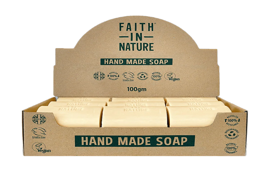 Faith in Nature Box of 18 Unwrapped Fragrance Free Soaps