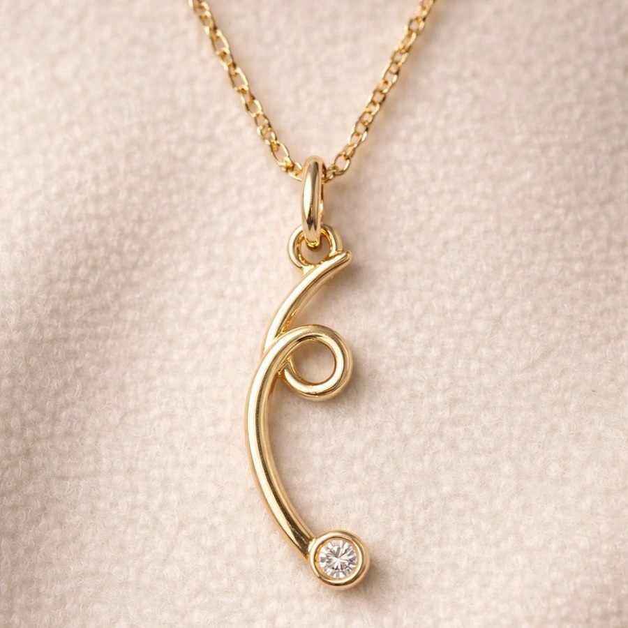 Lily Flo Diamond Necklace in Solid 9k Gold